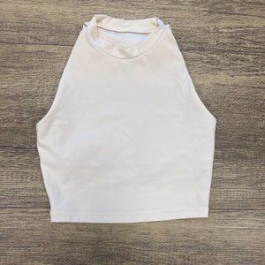 Sculpt Mock Neck Tank- Pearl